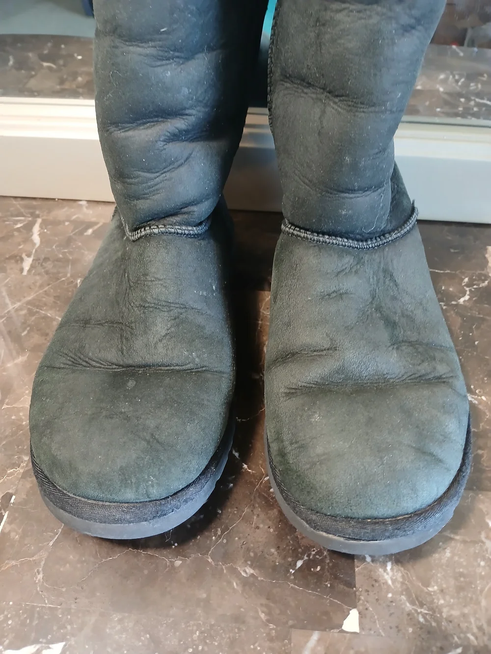 UGG Black Suede Tall Bow-Back Winter Boots